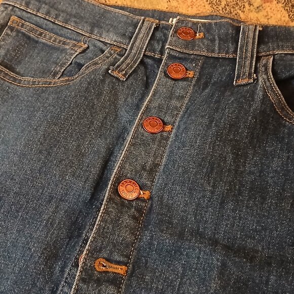 MADEWELL Denim Button Front Mini Skirt 29 - EUC - Picture 3 of 6